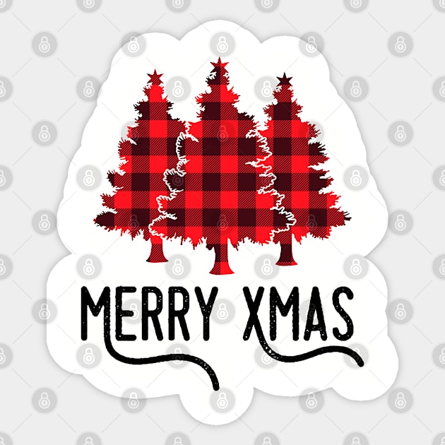 Chritsmas Tree Plaid - Christmas Gift Sticker by igzine